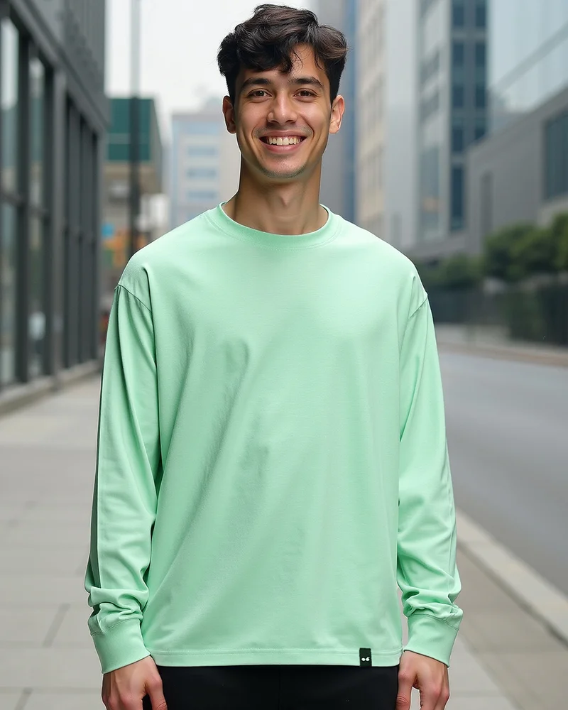 بيواكوف Men's Green Oversized T-shirt
